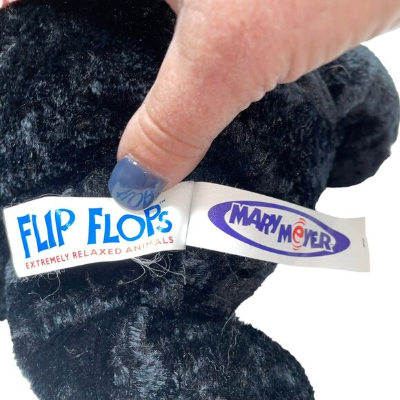 Vintage Mary Meyer Plush Black Bear Flip Flops Stuffed Animal Shower Nursery 14" - Picture 7 of 11